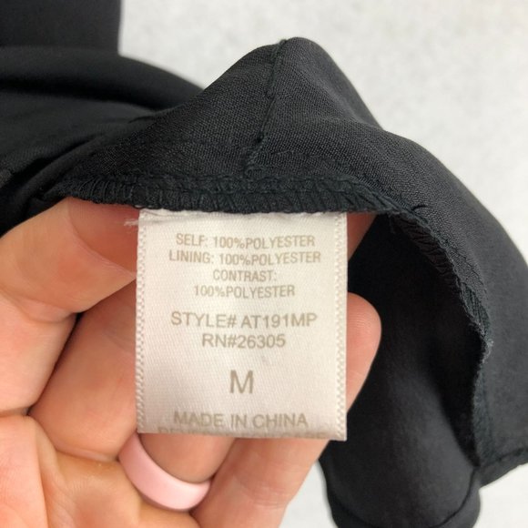 Line & Dot Women's Size Medium Black Chain Detail Sleeveless Crepe Blouse - Picture 8 of 11